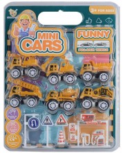 Σετ παιχνιδιών Raya Toys - Μηχανήματα Κατασκευών, Βενζινάδικο με Πινακίδες