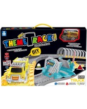 Σετ παιχνιδιών Felyx Toys - Πίστα με φωτιζόμενο φορτηγό, σήραγγα, 169 κομμάτια -1