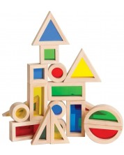 Σετ παιχνιδιών Smart Baby - Ημιδιάφανες γεωμετρικές φιγούρες με κορνίζες, 24 τεμάχια -1