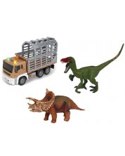 Σετ παιχνιδιού  Raya Toys -Φορτηγό δεινοσαύρων, με μουσική και φώτα, 1:16
