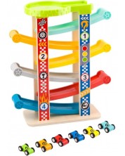 Σετ παιχνιδιού Tooky Toy - Πίστα ράλλυ με έξι αυτοκίνητα