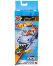 Σετ παιχνιδιών Hot Wheels City - Εκτοξευτής με αυτοκίνητο, καρχαρίας -1