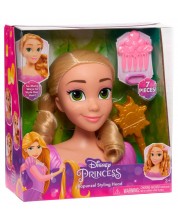 Σετ παιχνιδιού Just Play Disney Princess - Μανεκέν χτένισμα Rapunzel, με 7 αξεσουάρ -1