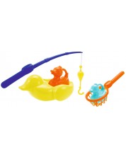 Παιχνίδια μπάνιου Ecoiffier - 3 πάπιες, με γάντζο και καλάμι -1
