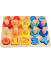 Σετ παιχνιδιού Acool Toy - Ξύλινος πίνακας με αριθμούς και κρίκους