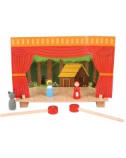 Σετ παιχνιδιών Bigjigs - Μαγνητικό θέατρο με ξύλινες φιγούρες -1