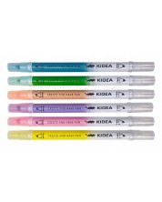 Σβήσιμος μαρκαδόρος κειμένου διπλού τέλους Kidea - παστέλ χρώματα, ποικιλία -1