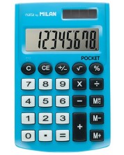 Αριθμομηχανή Milan - Pocket, 8 ψηφία, μπλε -1