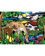 Εικόνα χρωματισμού ColorVelvet - Άλογα, 47 х 35 cm -1