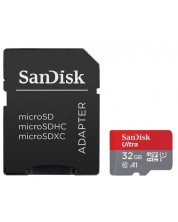 Κάρτα μνήμης SanDisk -  Ultra, 32GB, microSDHC, UHS-I + Adapter -1