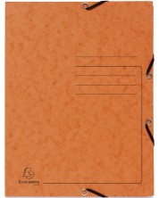 Φάκελος από χαρτόνι Exacompta - με λάστιχο, πορτοκαλί -1