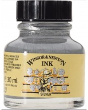 Μελάνι καλλιγραφίας Winsor & Newton - Ασημί, 30 ml -1
