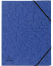 Χάρτινος φάκελος Exacompta - με λαστιχάκι, μπλε -1