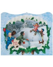 Κάρτα Gespaensterwald 3D Merry Christmas, παιχνίδια στο χιόνι -1