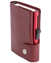 Θήκη καρτών C-Secure - με πορτοφόλι, XL, κόκκινο -1