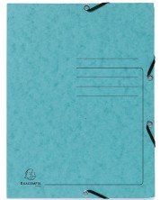 Φάκελος από χαρτόνι Exacompta - με λάστιχο, γαλάζιο -1