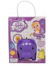 Κουμπαράς Boti Pocket Money Piggies - Μωβ, με αξεσουάρ -1