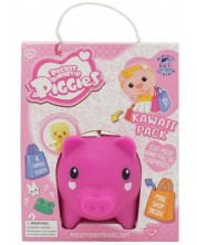 Κουμπαράς Boti Pocket Money Piggies - Ροζ, με αξεσουάρ -1