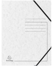 Φάκελος από χαρτόνι  Exacompta - με λάστιχο, λευκό -1