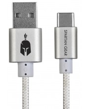 Καλώδιο  Spartan Gear - Type C USB 2.0, 2m, άσπρο -1