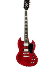 Ηλεκτρική κιθάρα Harley Benton - DC-580 CH Vintage, κόκκινη -1