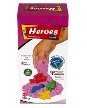 Κινητική άμμος σε κουτί  Heroes - Ροζχρώμα, με 4 φιγούρες