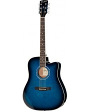 Ακουστική κιθάρα Harley Benton - D-120CE TB, μπλε -1