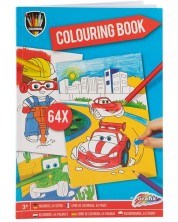 Книжка за оцветяване Grafix Colouring - Αυτοκίνητα, А4, 64 σελίδες