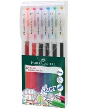 Σετ στυλό Faber-Castell Fast Gel - 0.7 mm, 6 χρώματα -1