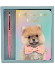 Σετ σημειωματάριο με στυλό Studio Pets - Pompon το κουτάβι, σε κουτί