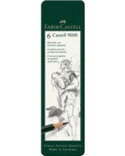 Σετ μολύβια μαύρου γραφίτη Faber-Castell 9000 - 6 τεμάχια
