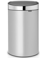 Κάδος απορριμμάτων Brabantia - Touch Bin New, 40 l, Metallic Grey, καπάκι χρώμα μεταλλικό -1