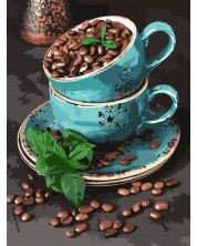 Σετ ζωγραφικής με αριθμούς  Ideyka - Αρωματικοί κόκκοι καφέ, 30 х 40 cm -1