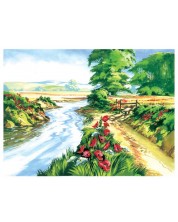 Σετ ζωγραφικής με ακρυλικά χρώματα Royal - Ποτάμι με παπαρούνες, 39 х 30 cm