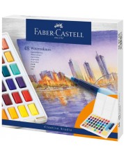 Σετ ακουαρέλα Faber-Castell - 48 χρώματα, σε κουτί