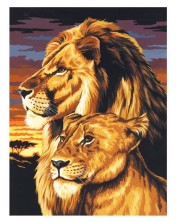 Σετ ζωγραφικής με ακρυλικά χρώματα Royal - Λιοντάρια, 23 х 30 cm