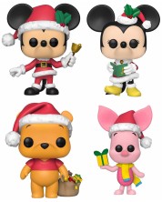 Σετ φιγούρες  Funko POP! Disney: Mickey Mouse - Mickey Mouse, Minnie Mouse, Winnie The Pooh, Piglet (Flocked) (Special Edition) -1