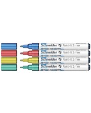 Σετ μεταλλικοί μαρκαδόροι Schneider Paint-It - 011, 2.0 mm, 4 βασικά χρώματα -1