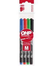 Σετ μαρκαδόρων OHP Ico - 4 χρώματα, F, 0,5 mm -1