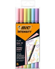 Σετ μαρκαδόρων διπλού άκρου BIC Intensity - 6 παστέλ χρώματα