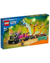 Κατασκευαστής LEGO City - Πρόκληση φορτηγού για ακροβατικά και δαχτυλίδι φωτιάς (60357)
