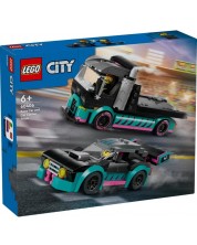 Κατασκευαστής LEGO City - Αγωνιστικό αυτοκίνητο και φορτηγό μεταφοράς αυτοκινήτων(60406) -1