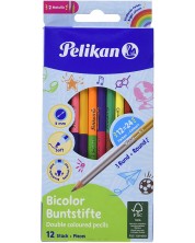 Σετ δίχρωμα μολύβια Pelikan - 24 χρωμάτων, στρογγυλά