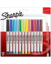 Σετ μόνιμων μαρκαδόρων Sharpie - Ultra Fine, 12 χρώματα -1