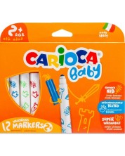 Σετ χρωματιστοί μαρκαδόροι Carioca Baby - 12 χρώματα -1