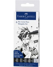Σετ για manga Faber-Castell Pitt Artist - Mangaka,6 τεμάχια