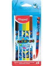 Σετ μαρκαδόρων Maped Color Peps - Ocean Life, 6 χρώματα