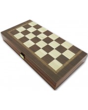 Σετ σκάκι και τάβλι Manopoulos -Χρώμα Wenge, 38 x 19 εκ