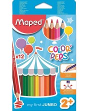 Σετ χρωματιστά μολύβια Maped Color Peps - My First Jumbo, 12 χρώματα -1