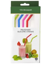 Σετ καλαμάκια σιλικόνης Vin Bouquet -4 τεμάχια -1